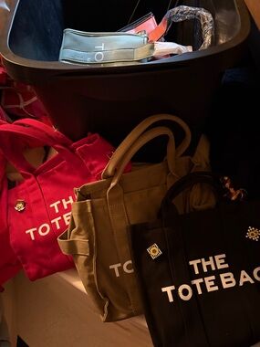 Small Canvas Satchel - Black, Red, Olive